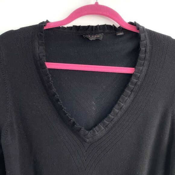 Ted Baker Long Sleeve V-Neck Sweater - Picture 3 of 13
